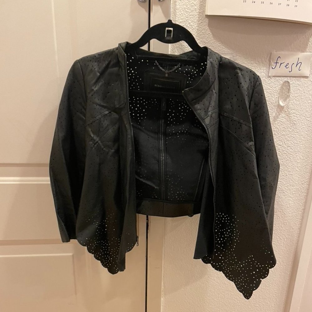 BCBG Perforated Leather Jacket